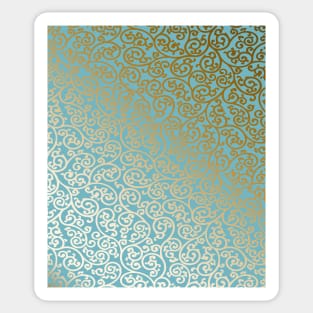 Art and craft Morris arabesque design on an azure background Sticker